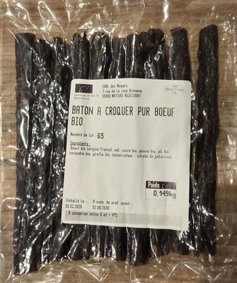Angus - bâtons à croquer bio 100% bœuf