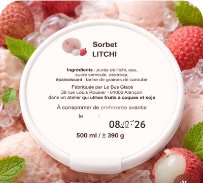 Sorbet plein fruit litchi