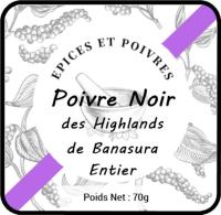 Poivre des highlands de banasura noir entier