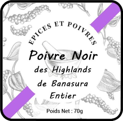 Poivre des highlands de banasura noir entier