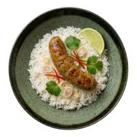 Saucisse de porc citronnelle maison + riz