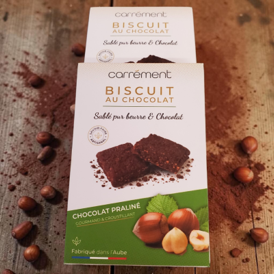 Biscuit au chocolat praliné en tablette