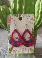 Boucles bois et papier fuschia