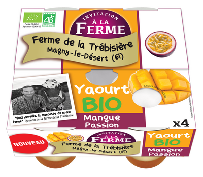 Yaourt br. mangue passion ferm. et bio 4x125g