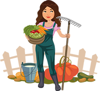 Agricultrice et ses légumes